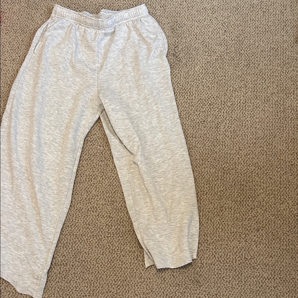 Light Gray Elastic Waist Lounge Pants